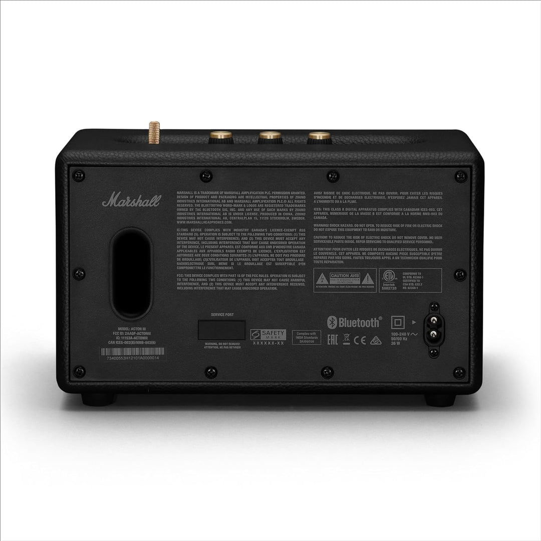 Marshall Acton III Bluetooth-Lautsprecher, Kabellos – Schwarz Black Acton III