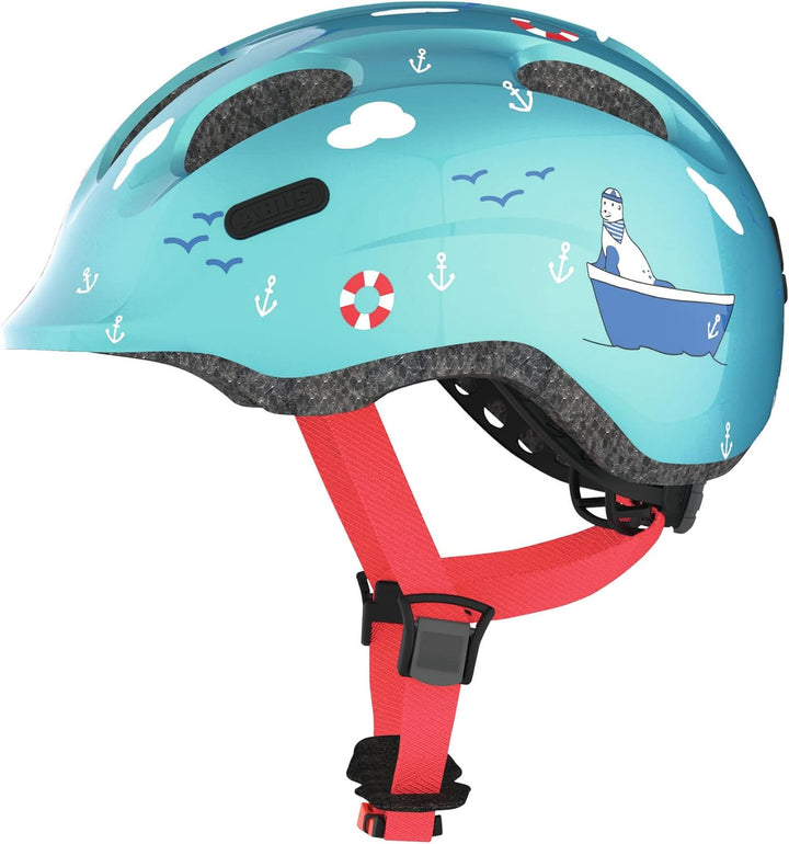 ABUS Kinderhelm Smiley 2.0 - Robuster Fahrradhelm für Mädchen und Jungs S (45-50 cm) turquoise sailo