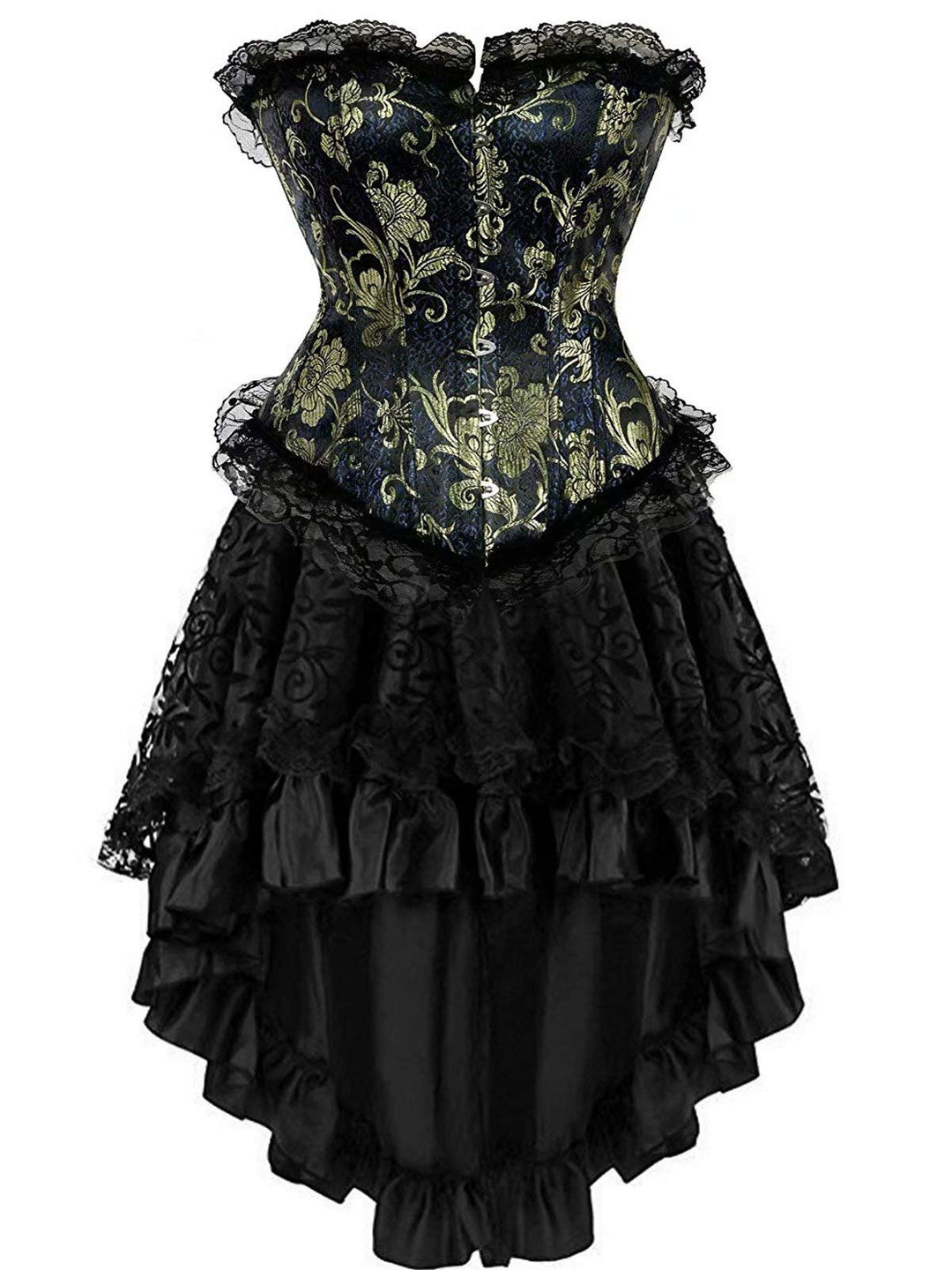 Jutrisujo korsett Corsagenkleid rock kleid corsage korsage schwarz damen vollbrust bustier gothic bu