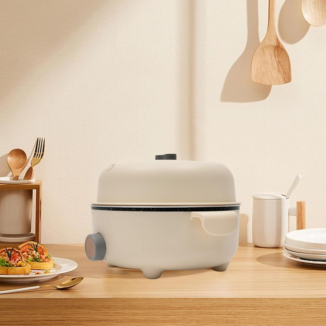600W 220V Elektrischer Kochtopf 1.5L Elektrische Hot Pot mit Dampfgarer Antihaft Bratpfanne Mini Ele