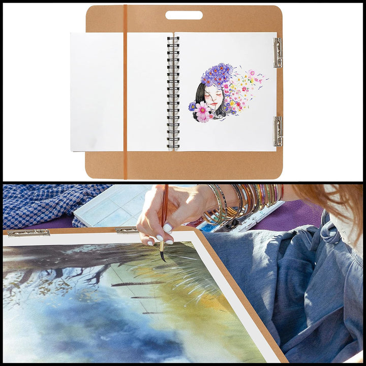 Kurtzy Grosses Holz Klemmbrett für Künstler – 66 x 58,3 cm – Tragbare Klemmbrett Tafel mit Griff & D