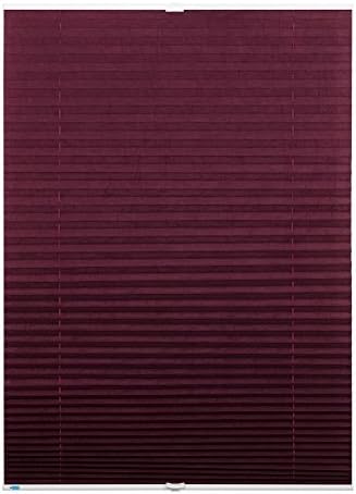 K-home 220120-4 Klemmfix-Plissee 70 x 130 cm (B x L) Bordeaux Lichtschutz +++ Moderne Crushed Optik