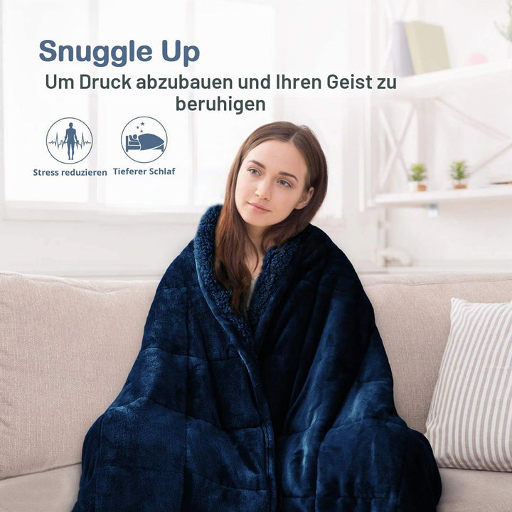 Sivio Weighted Blanket Queen Size 7kg, Sherpa Weighted Blanket with Soft Plush Fleece, Fluffy Warm S