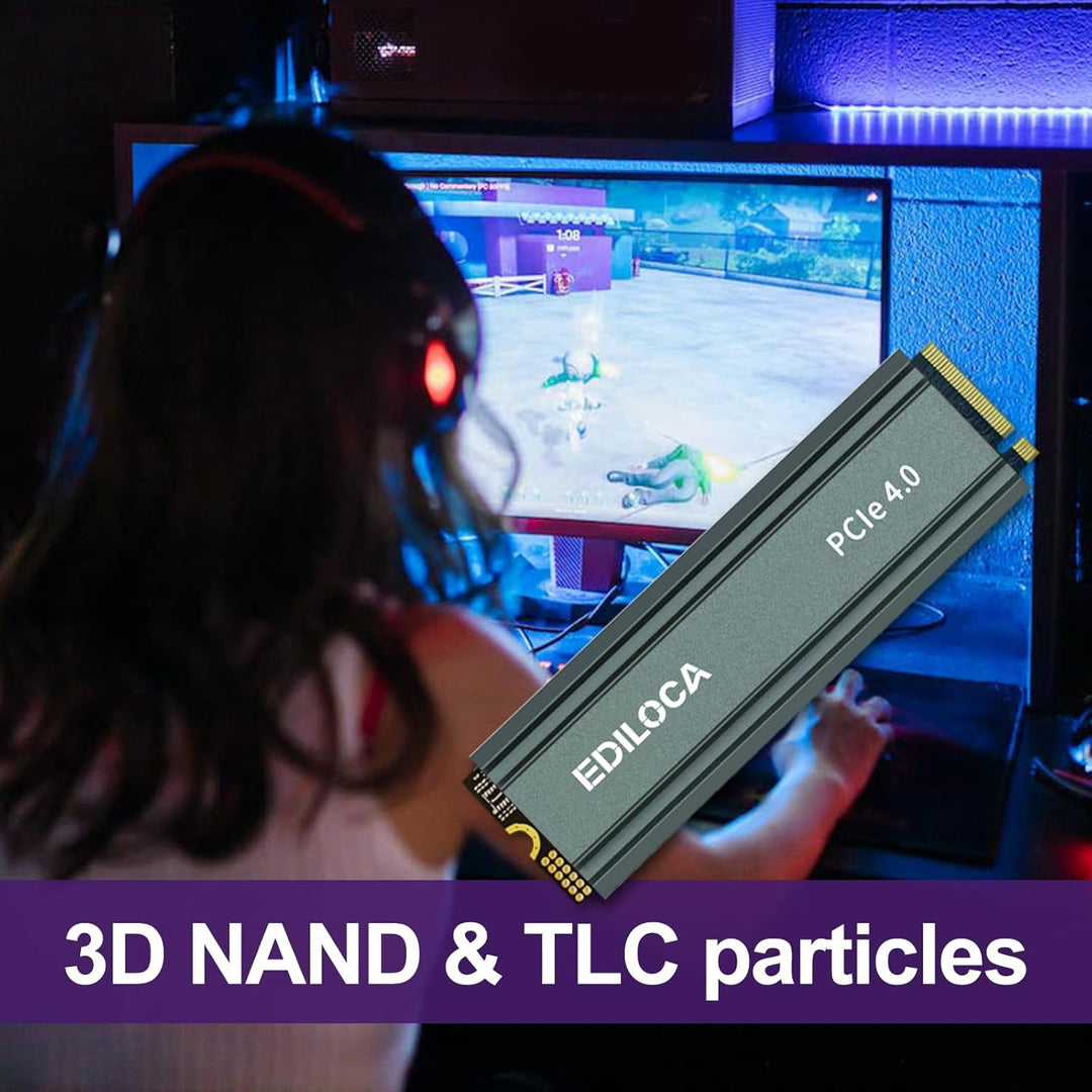 EN760 SSD 500GB NVMe SSD M.2 mit Kühlkörper,Gaming für PS5, Laptop und Desktop PC, SSD Festplatte PC