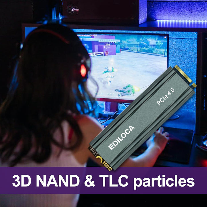 EN760 SSD 500GB NVMe SSD M.2 mit Kühlkörper,Gaming für PS5, Laptop und Desktop PC, SSD Festplatte PC