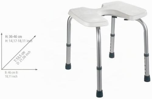 WENKO Hygienehocker Secura, höhenverstellbar - Dusch-Hocker mit Hygieneausschnitten, 120 kg Tragkraf
