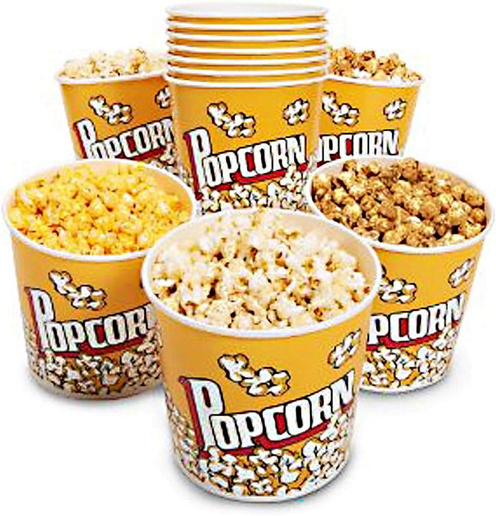Novelty Place Retro-Stil Kunststoff Popcornbehälter für Movie Night - 7,25 "gross x 7,25" Top Durchm