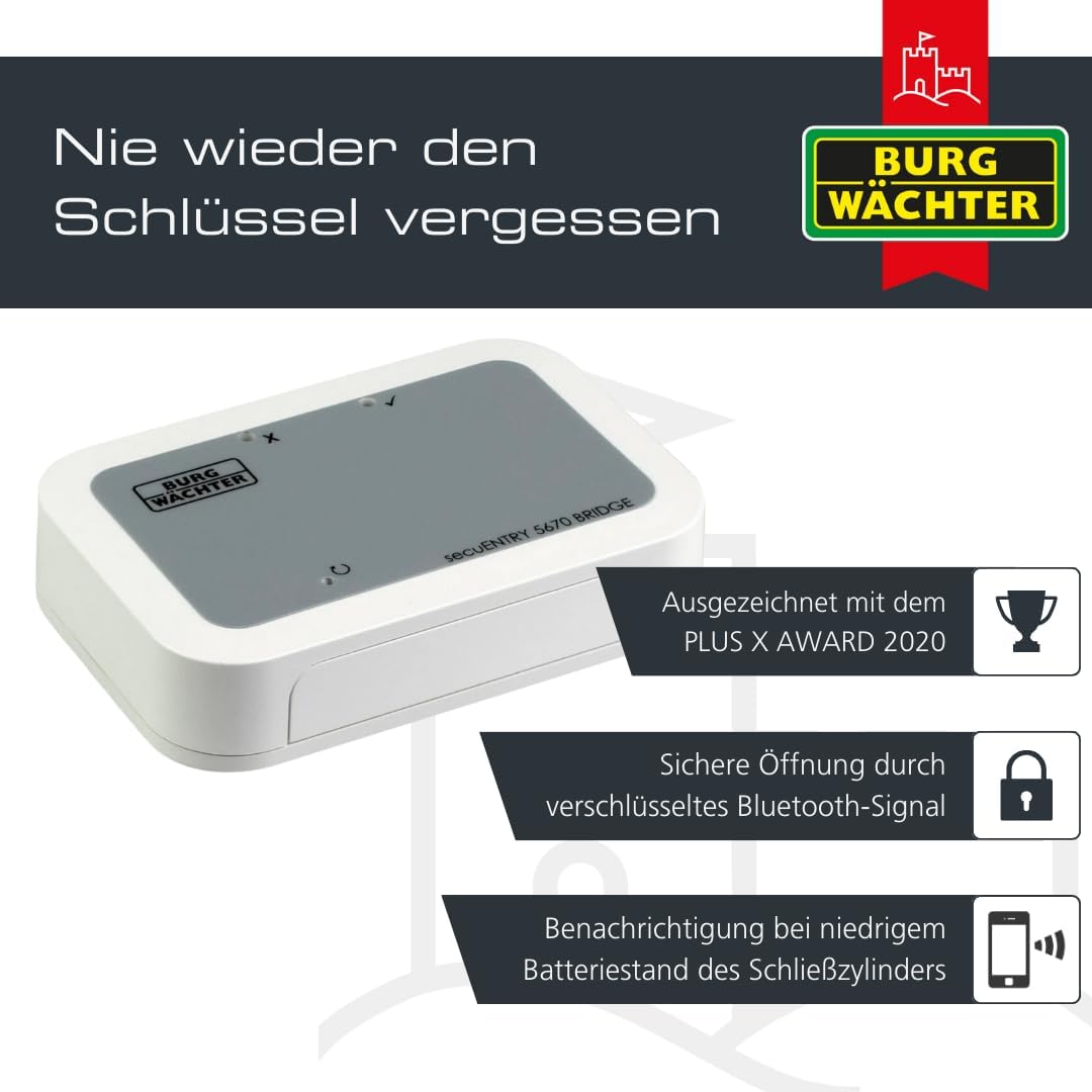 BURG-WÄCHTER secuENTRY Bridge 5670, Türöffnung und -schliessung aus der Ferne via KeyApp, WLAN, Blue