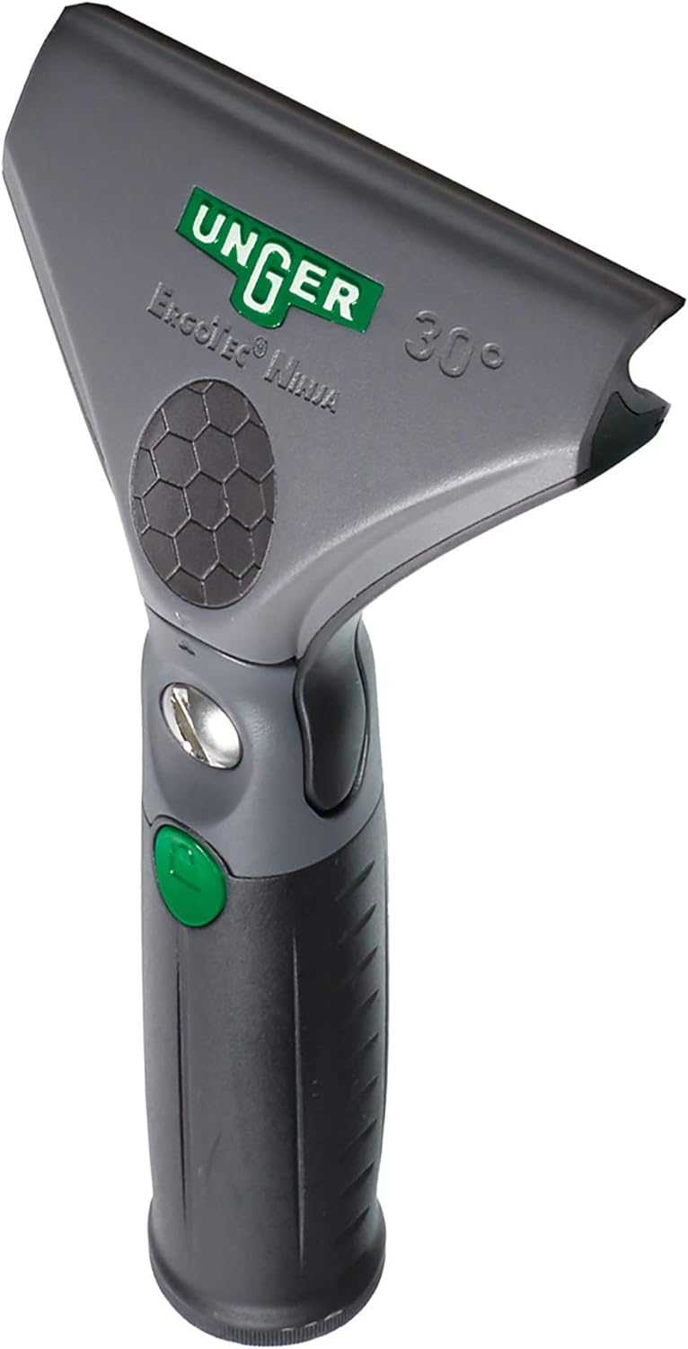 Unger ErgoTec Ninja Fensterwischer 30° (Breite 30 cm, ergonomischer Griff, mit Soft-Gummi, Zwei Gumm