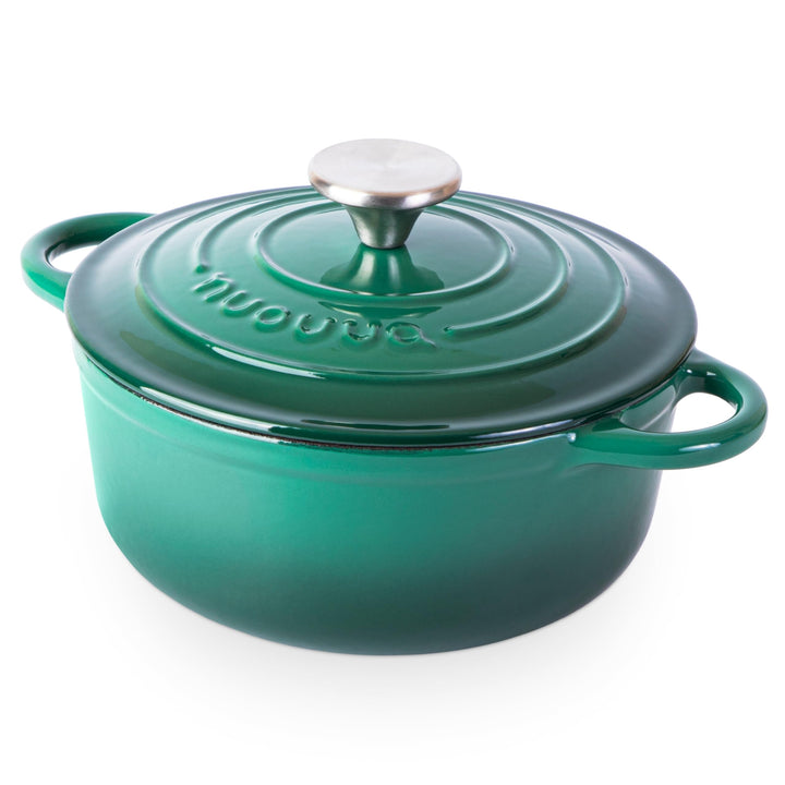 Schmortopf aus Gusseisen mit Deckel, antihaftbeschichtet, ofenfest, emailliert, stabiles Dutch Oven