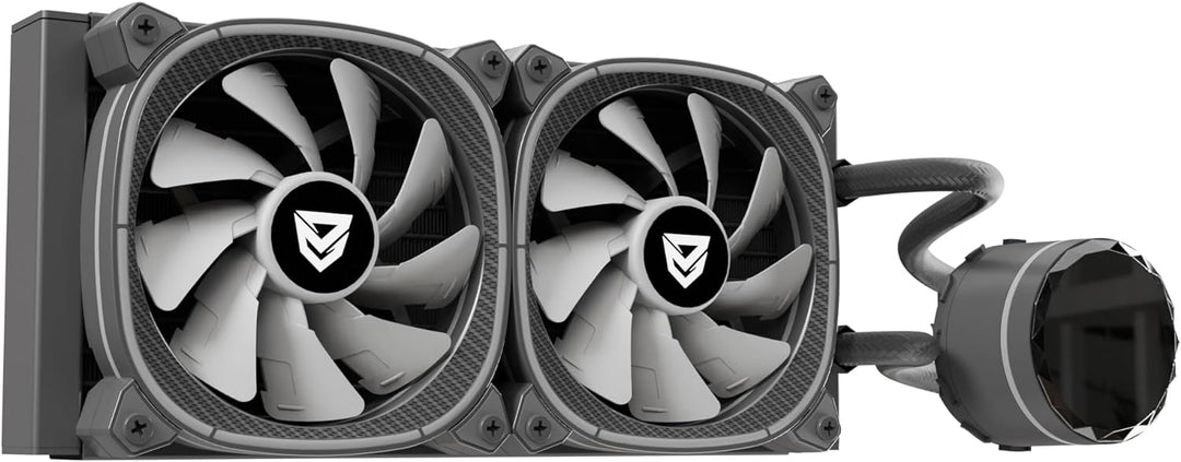 Nfortec - ATRIA X Liquid CPU Cooling ARGB 240mm, Infinity Mirror 360 Grad drehbar, 2x 120mm PWM ARGB