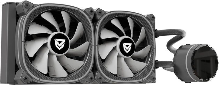 Nfortec - ATRIA X Liquid CPU Cooling ARGB 240mm, Infinity Mirror 360 Grad drehbar, 2x 120mm PWM ARGB