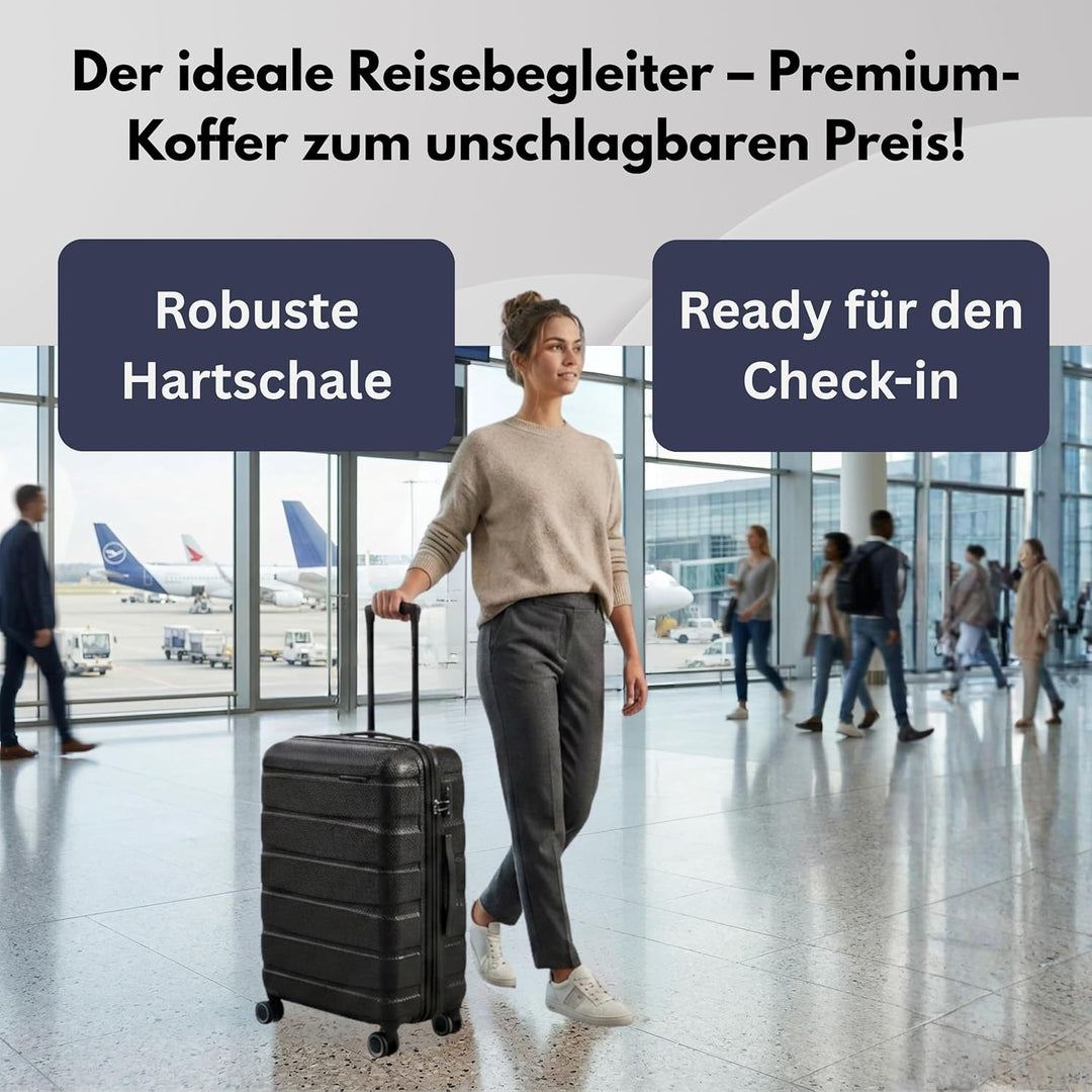 Franky Koffer Trolley | 360° Rollen | Hohe Stabilität | TSA-Schloss | Grössen: S/M/L | in vielen Far