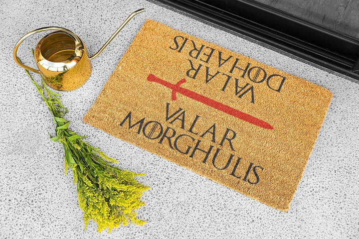 Fussmatte Kokos Aussen und Innen Lustig, 60x40 cm. Valar Morghulis, Valar Morghulis