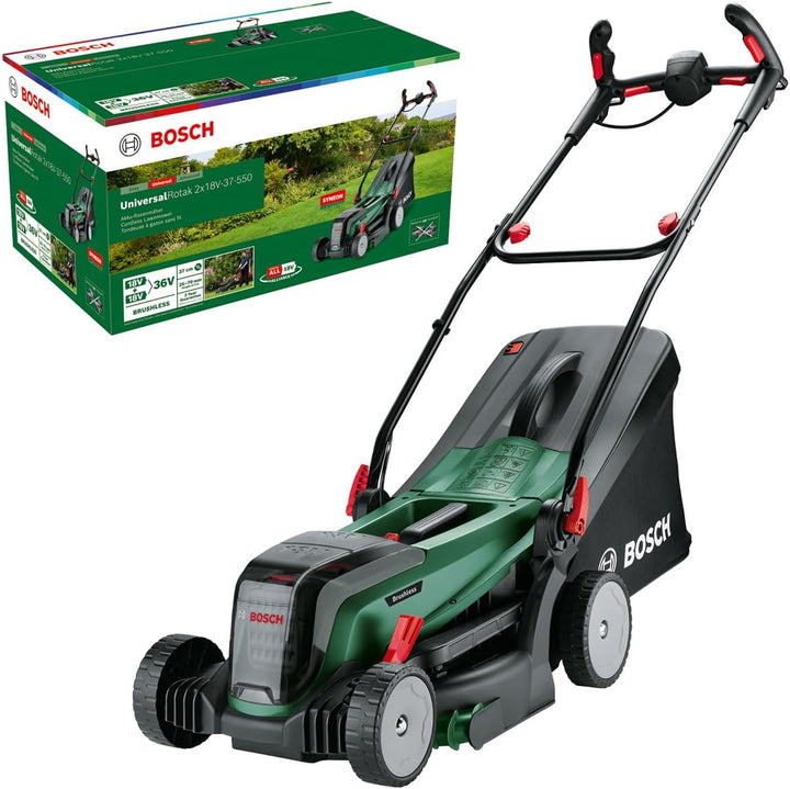 Bosch Akku-Rasenmäher UniversalRotak 2x18V-37-550 (bis zu 500 m2); 18 Volt System; Schnittbreite: 37