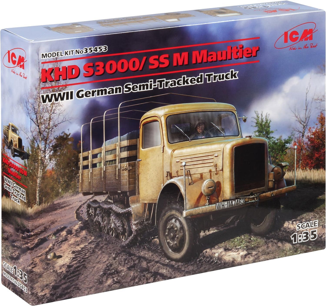 ICM 35453 Modellbausatz KHD S3000/SS M Maultier WWII German Semi-Tracked Truck, Schwarz