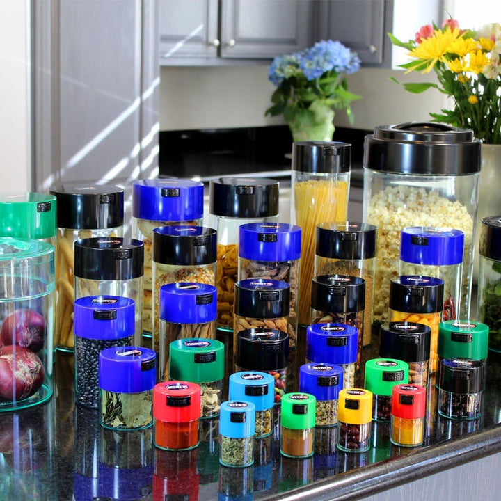 Tightvac vakuumversiegelter Aufbewahrungsbehälter, 1,3 Liter, 1,1 Quart, grüner Kappe und transparen