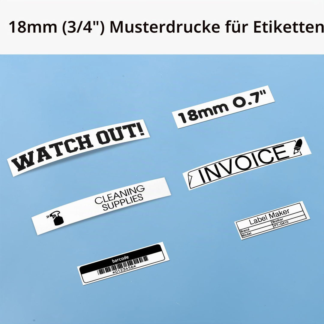 COLORWING Kompatibel für Brother P-Touch 18mm bänder TZe-241 TZ-241 0,7 White Laminated Tape Cassett