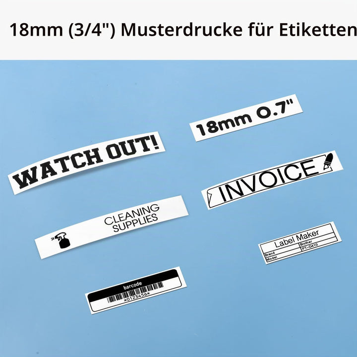 COLORWING Kompatibel für Brother P-Touch 18mm bänder TZe-241 TZ-241 0,7 White Laminated Tape Cassett