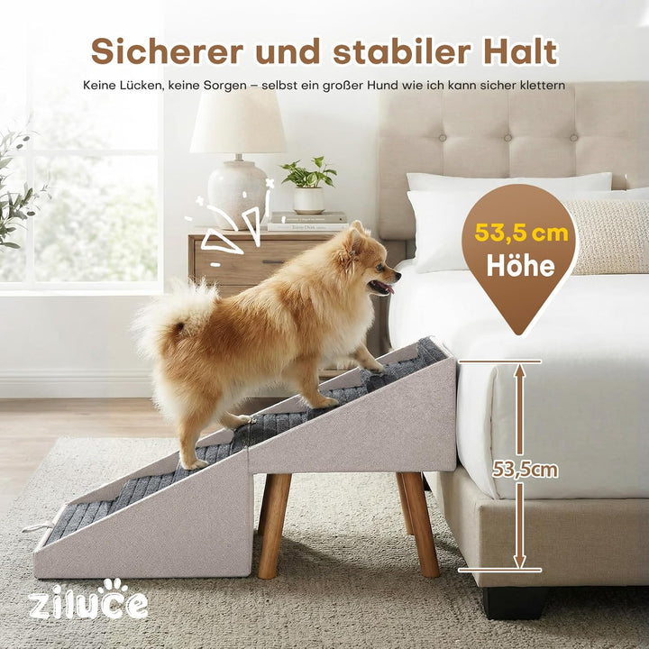 Hunderampe für Bett und Couch, Hundetreppe für grosse, mittlere und kleine Hunde, klappbare 2-in-1-H