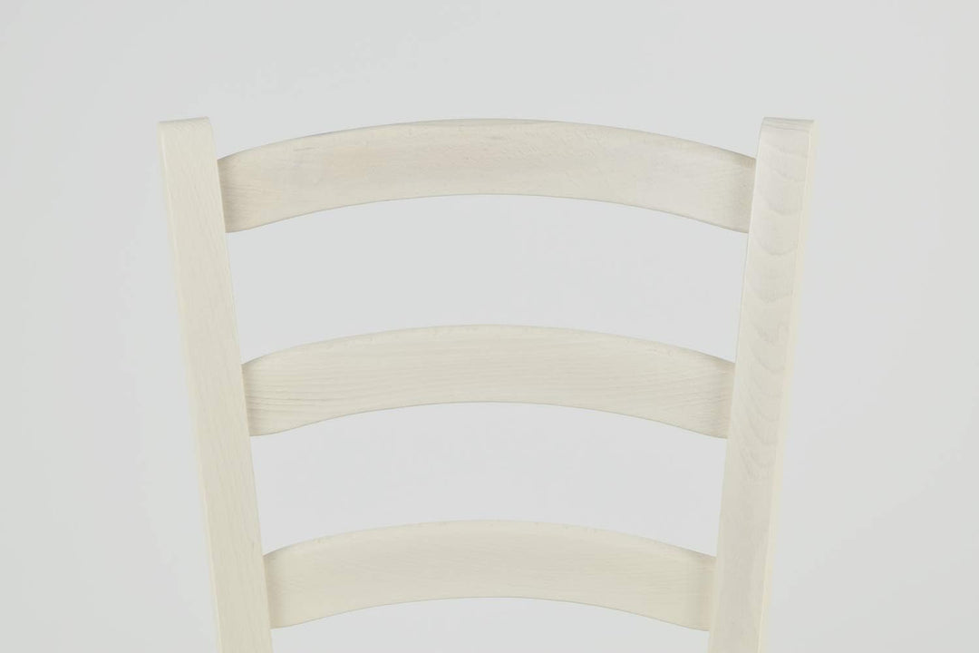 Tommychairs Stuhl Venice robuste Struktur aus lackiertem Buchenholz in der Anilinfarbe Weiss und Sit