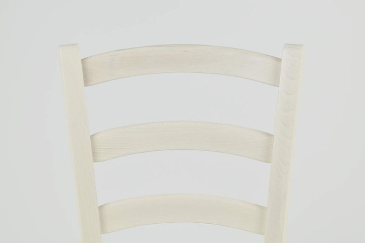 Tommychairs Stuhl Venice robuste Struktur aus lackiertem Buchenholz in der Anilinfarbe Weiss und Sit