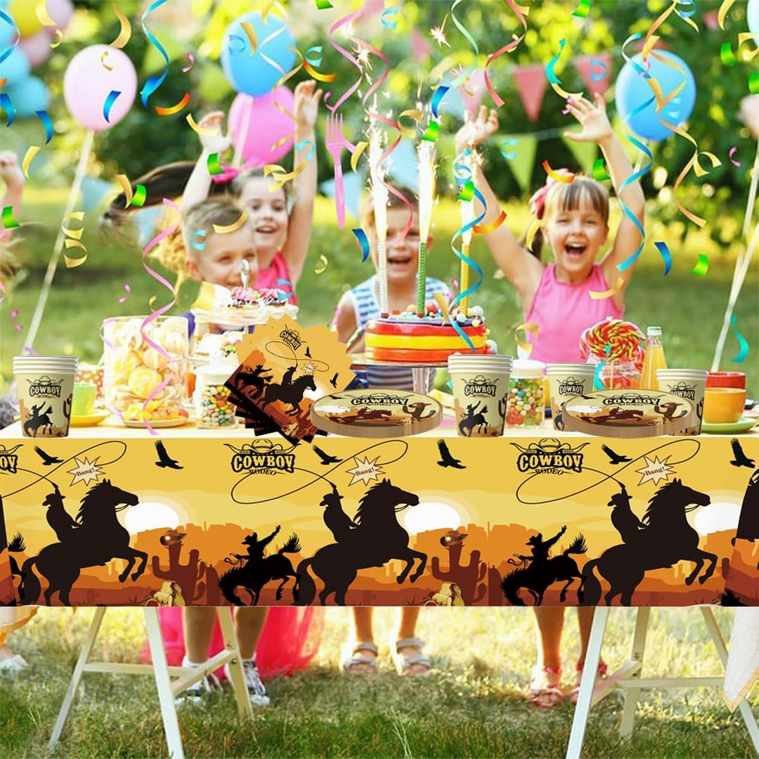 61 Stück Western Cowboy Geschirr - Kindergeburtstag Party dekorative Geschirr-Set - 20 Pappbecher 20