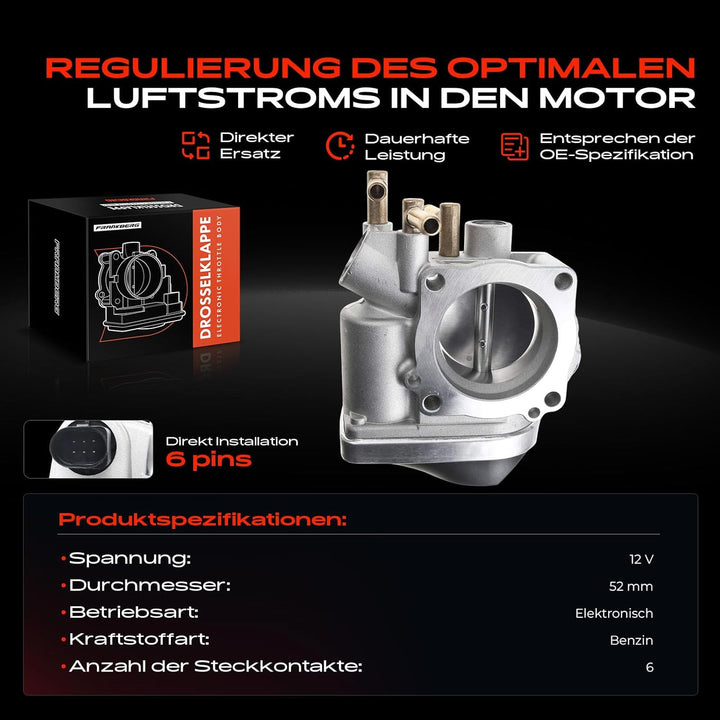 Frankberg Drosselklappe Drosselklappenstutzen für J-e-t-t-a III 1K2 1.4 TSI Benzin 2006-2010 06A1330