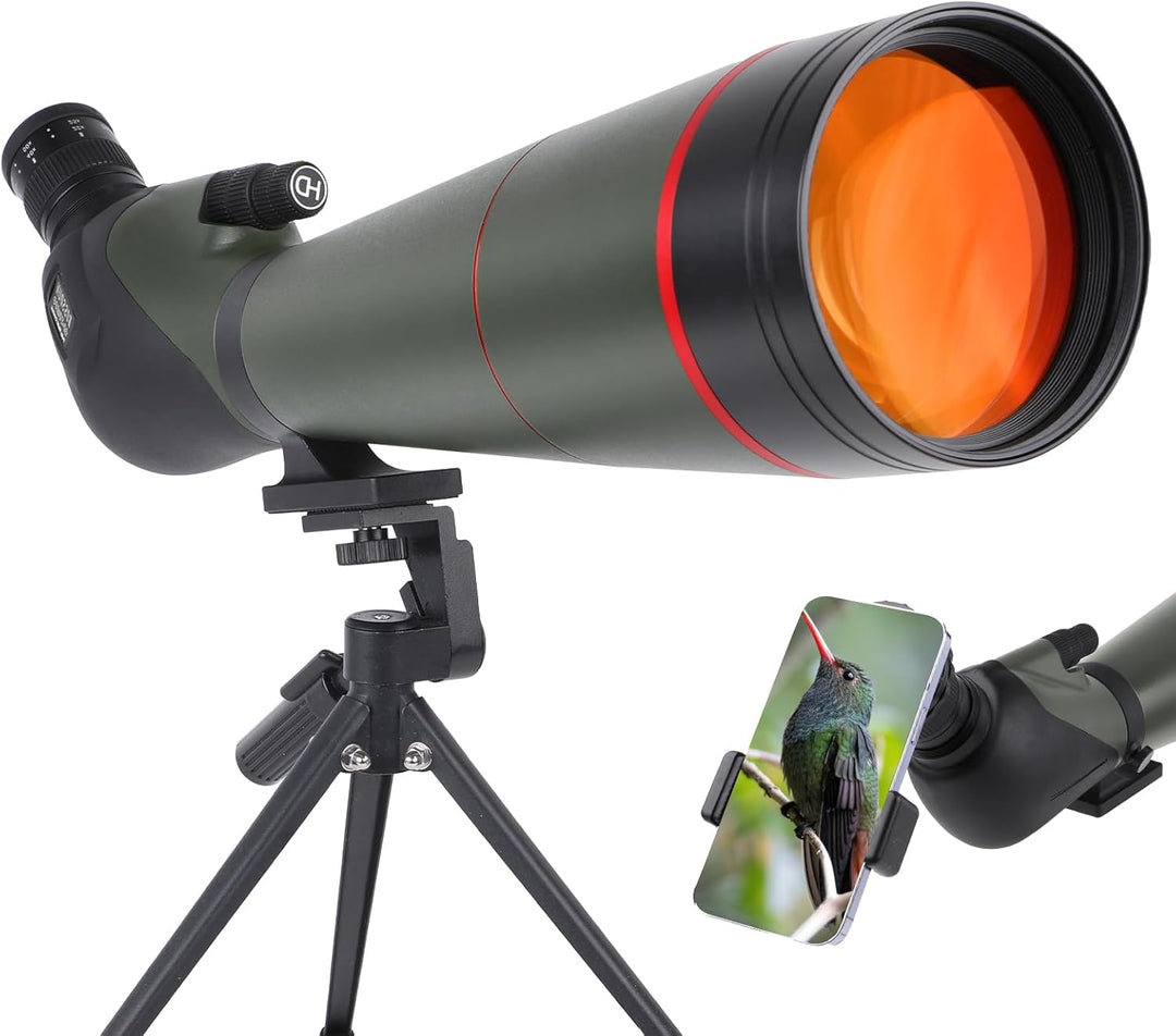 25-75x100 Spektive für Zielschiessen - HD Spektiv mit Stativ Tragetasche & Smartphone Halterung - BA