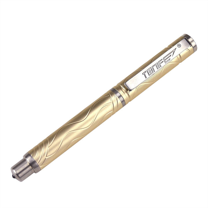 TONIFE Selbstverteidigungsstift mit Notfall-Glasbrecher-Schreibwerkzeug Self Defense Pen (Gold), Gol