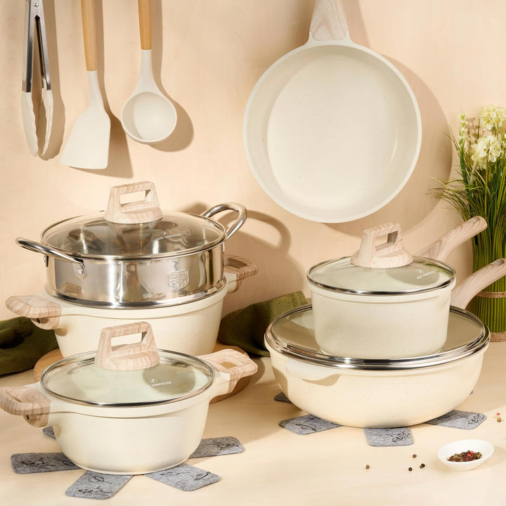 JUST PERFECTO Topfset Induktion - Pfannenset mit deckel - Pfanne 24cm, Bratpfanne 28 cm - kochtopf s
