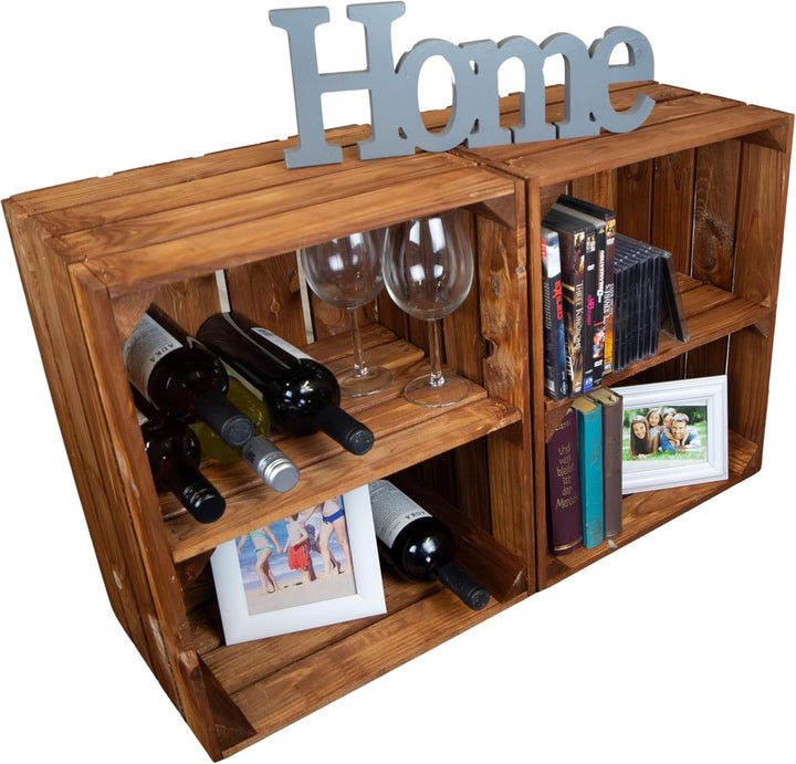 Kistenkolli Altes Land Holzkiste Ocker Schuhablage Schuhständer DIY Upcycling Regalbau Schuhaufbewah