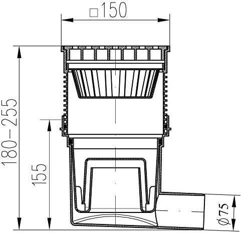 DN75 Bodenablauf Gusseisen Siphon, Gusseisen Siphon