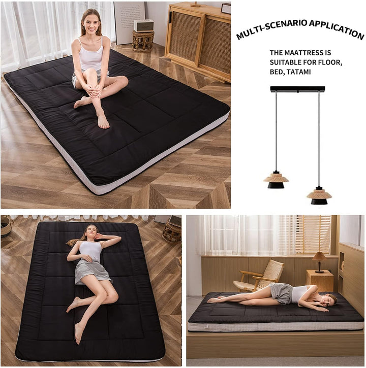 MAXYOYO Futon Matratze, Gepolsterte Japanische Bodenmatratze Gesteppte Bett Matratzenauflage, Extra