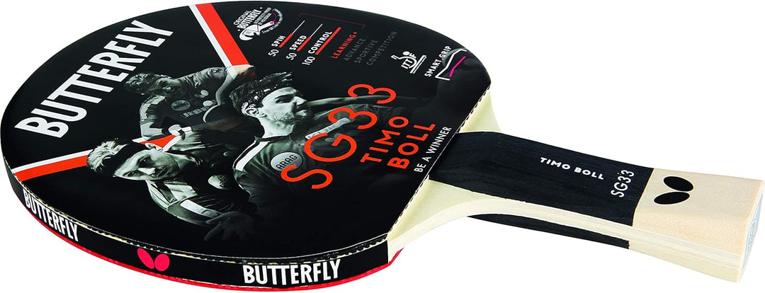 Butterfly SG33 Tischtennisschläger, Schwarz und Rot, One Einzeln, Einzeln