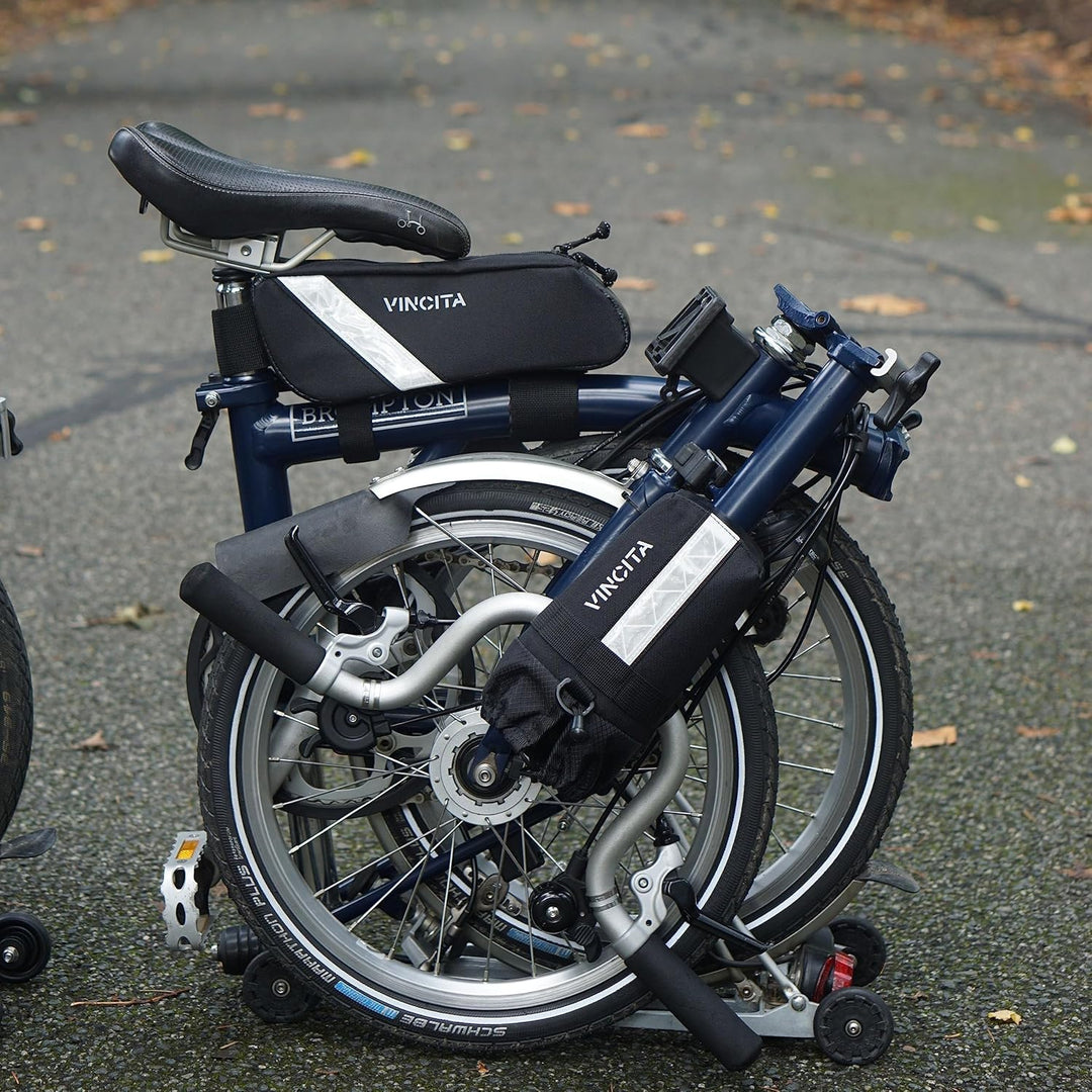 Vincita Voyage Rahmentasche für Brompton-Fahrrad (schwarz, klein) – 1 l Brompton Fahrradzubehör S Sc