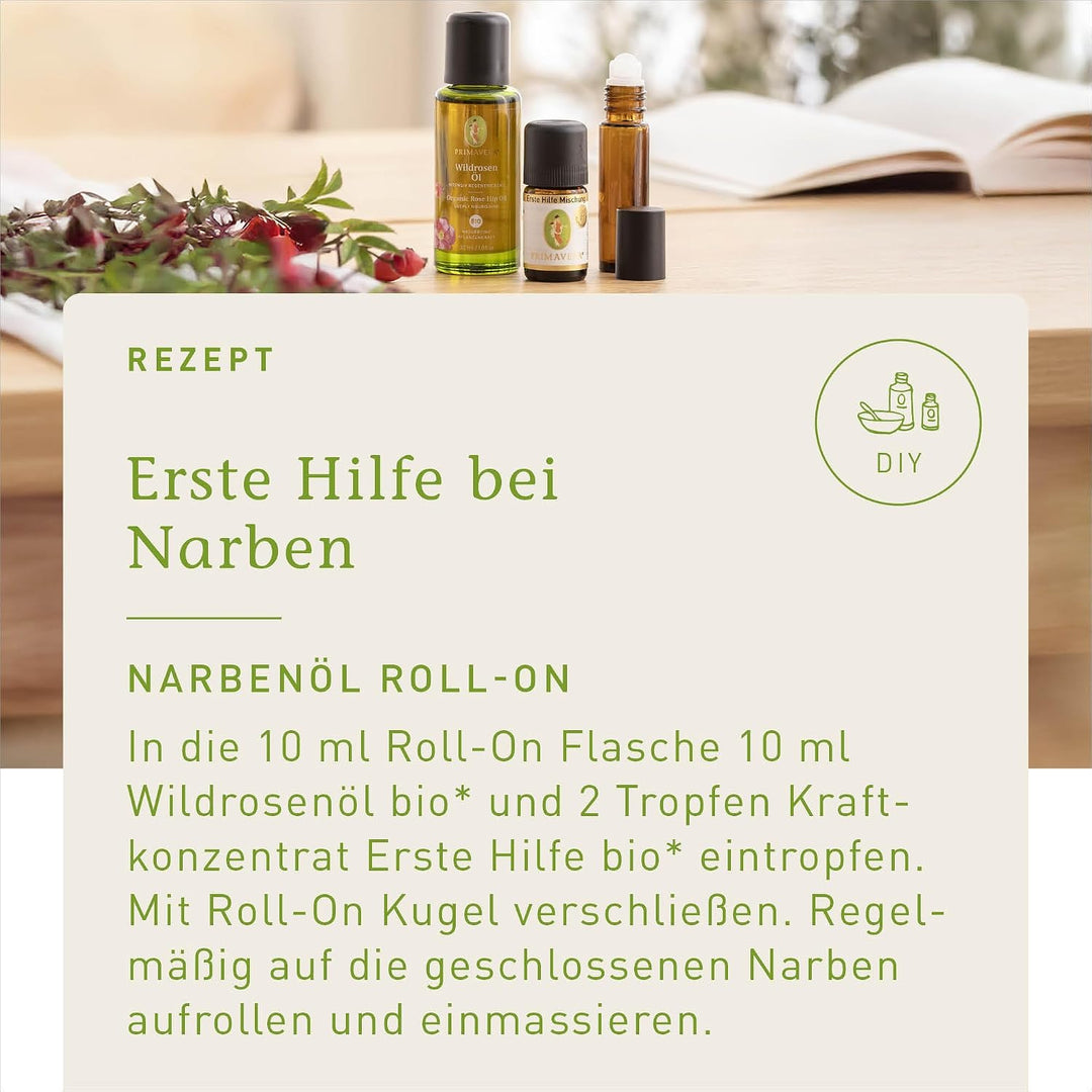 PRIMAVERA Pflegeöl Wildrosenöl bio 30 ml – naturreine Pflanzenkraft – Glasflasche – Aromaöl, Körperö