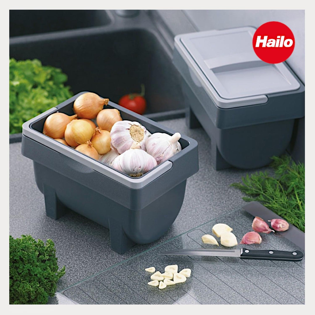 Hailo Kitty 4 Ltr Vorratsbehälter Kompostsammler Bio Abfallsammler Box universal One Size Grau, One