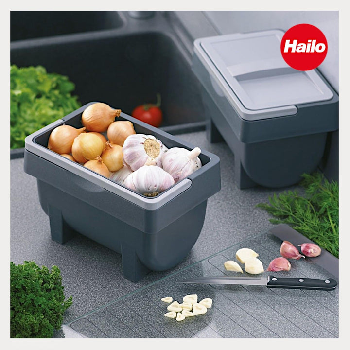 Hailo Kitty 4 Ltr Vorratsbehälter Kompostsammler Bio Abfallsammler Box universal One Size Grau, One