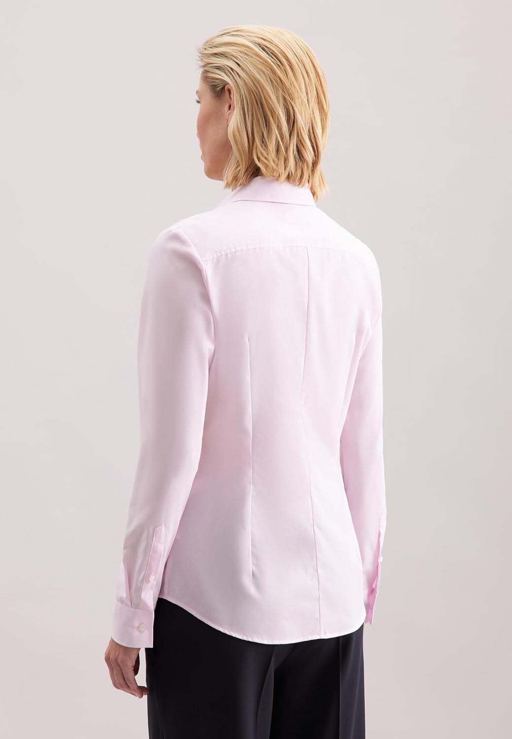 Seidensticker Damen Bluse - Hemdbluse - Slim Fit - Langarm - Uni - 100% Baumwolle