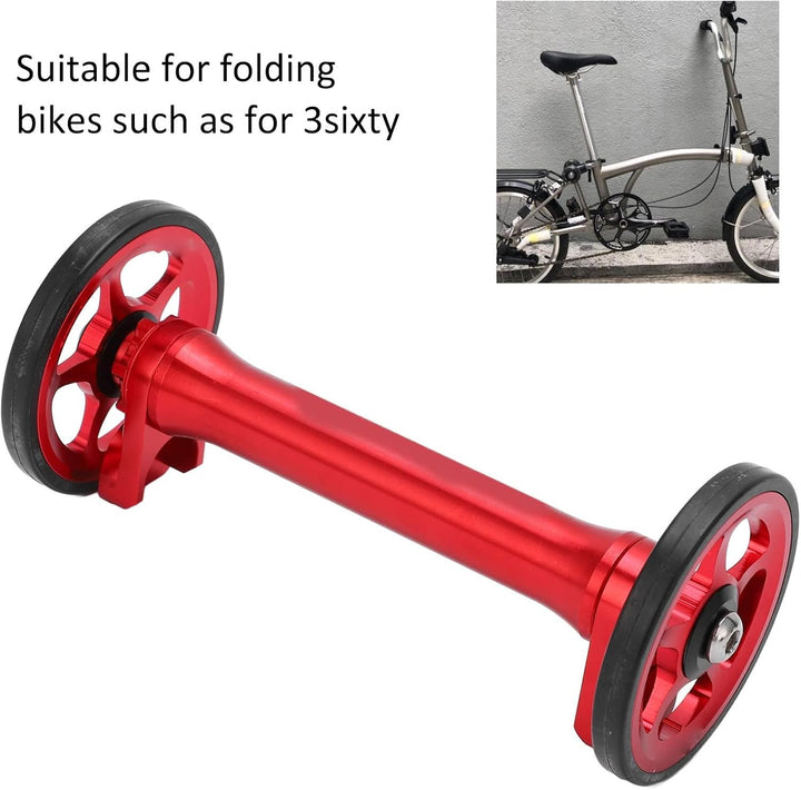 Easy Wheel Faltrad-Verlängerungsstange Teleskop-Verlängerungsstange für Brompton 3sixty rot, rot