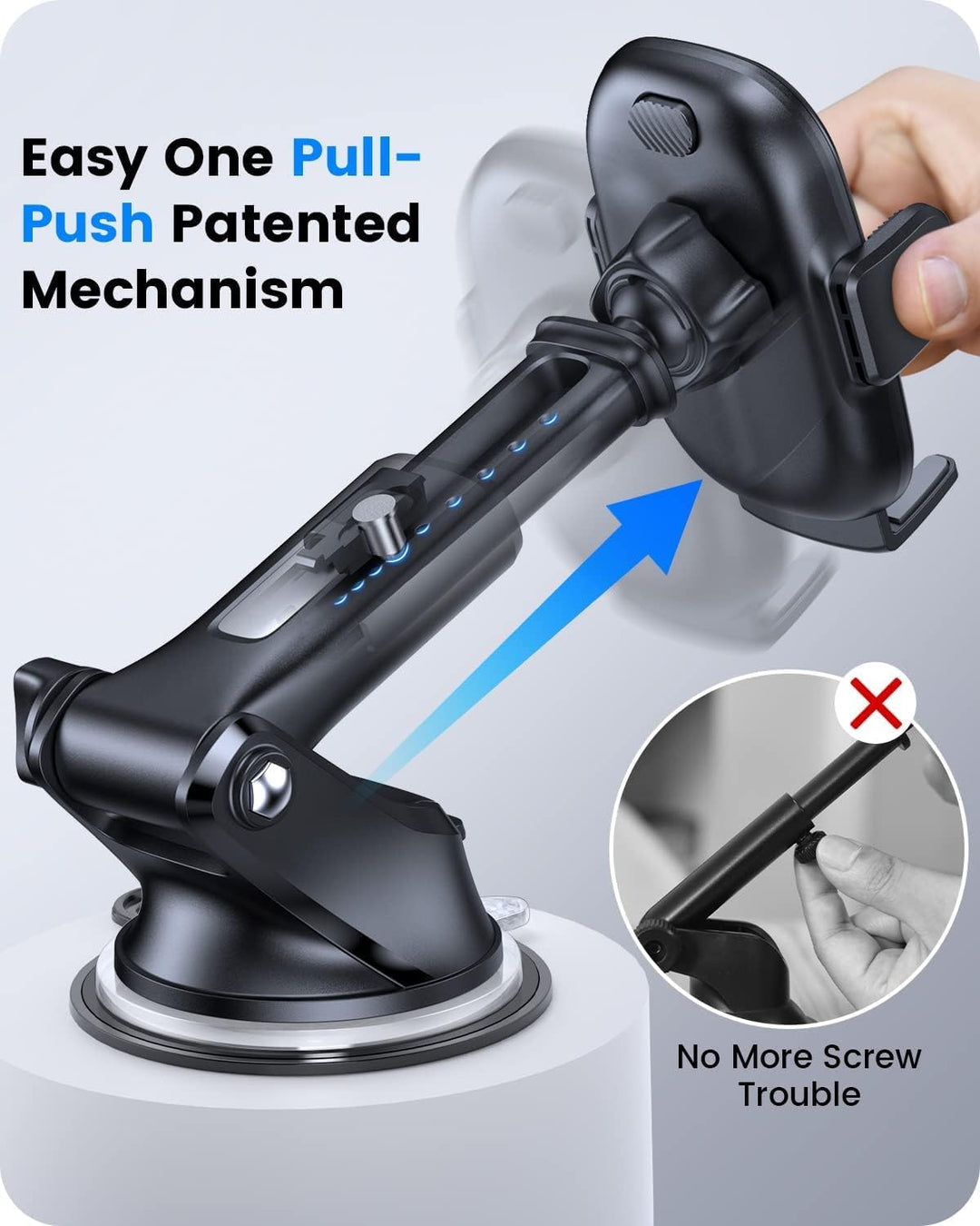 OQTIQ Handyhalterung Auto Saugnapf, Handyhalter Scheibe, 360° Drehbar Car Phone Holder Mount für Win