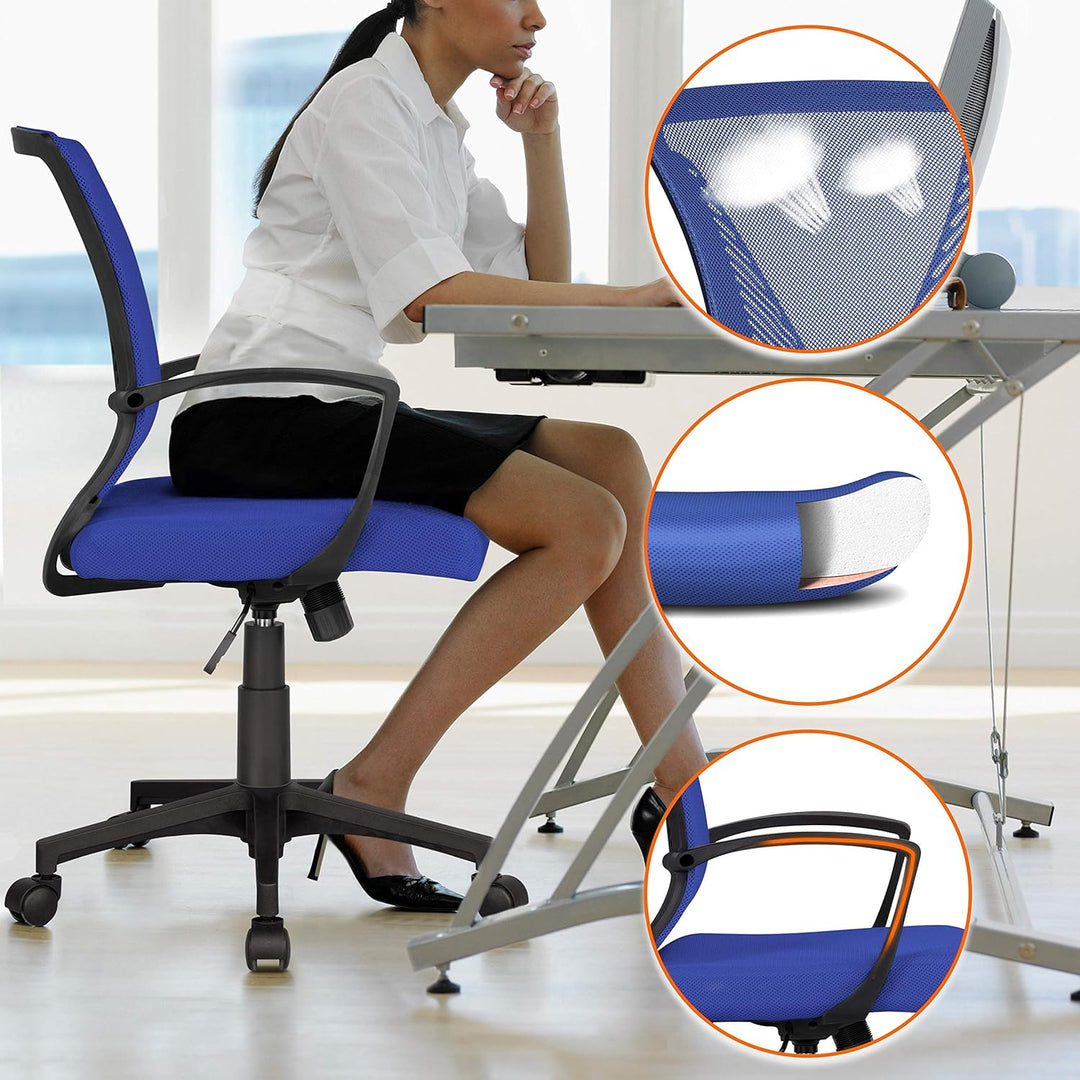 Yaheetech Bürostuhl Schreibtischstuhl ergonomischer Drehstuhl Chefsessel höhenverstellbar Sportsitz