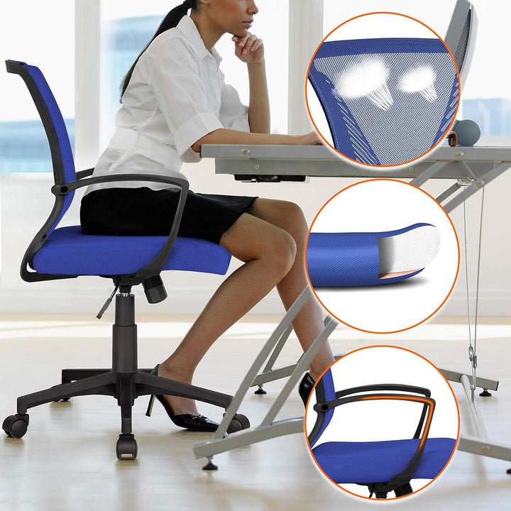 Yaheetech Bürostuhl Schreibtischstuhl ergonomischer Drehstuhl Chefsessel höhenverstellbar Sportsitz
