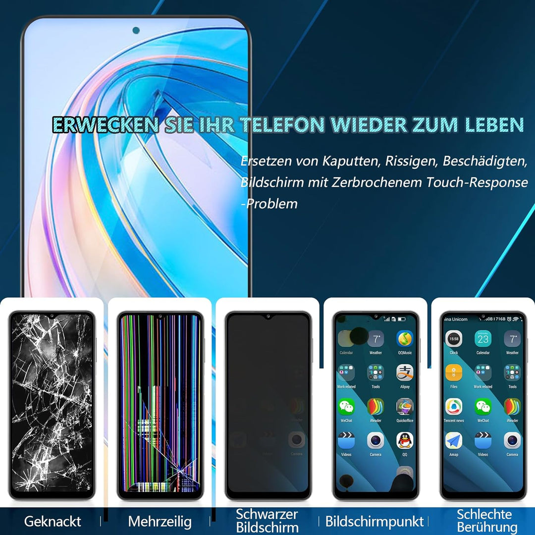 RongZy Display für Huawei Honor X8a 2023 CRT-LX1 LCD Bildschirmersatz Digitizer Touchscreen Montiert