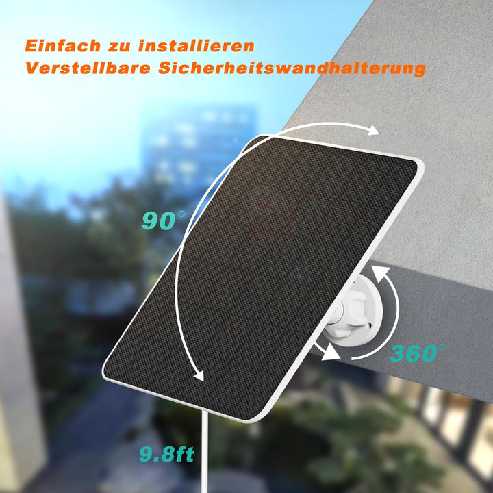 Solarpanel für Ring Kamera, 5W Solar Charger für Ring Stick Up Cam/Pro Akku, Spotlight Cam Plus/Pro