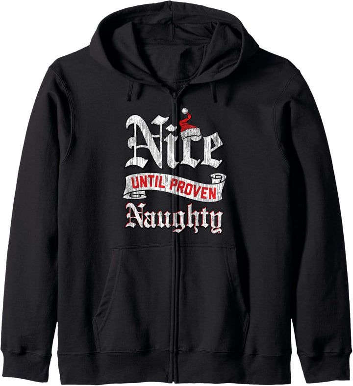 Trendy Christmas Nice Until Proven Naughty Kapuzenjacke