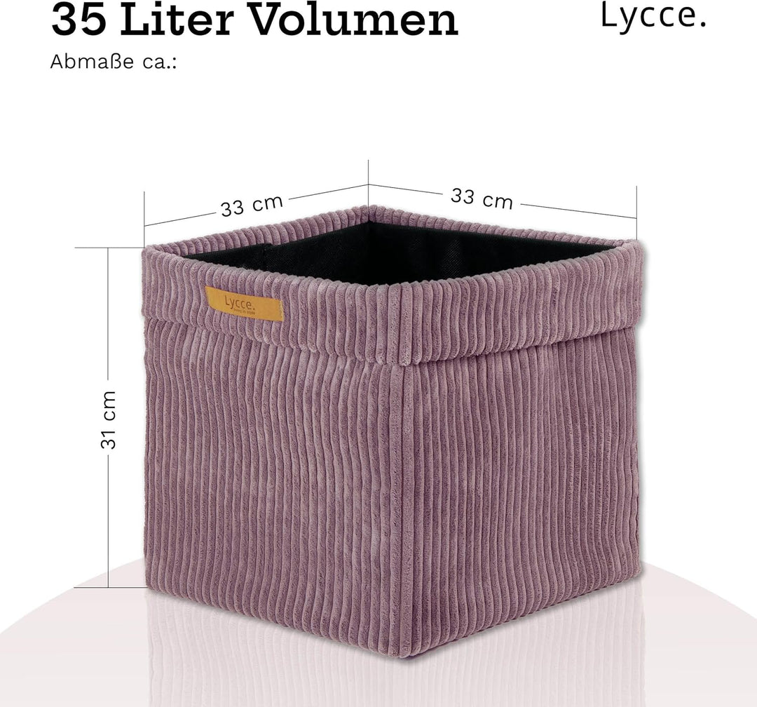 Kallax Box aus trendigem Cordstoff | Aufbewahrungskorb für Kallax Regal | Faltbox 33 x 33 x H31 cm m