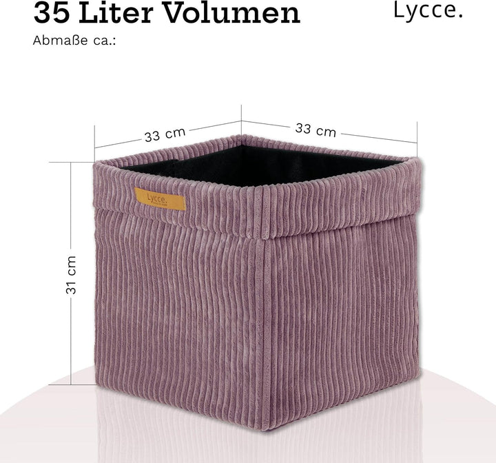 Kallax Box aus trendigem Cordstoff | Aufbewahrungskorb für Kallax Regal | Faltbox 33 x 33 x H31 cm m