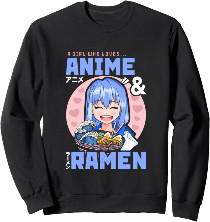 Mädchen Das Anime & Ramen Liebt Manga Anime Merch Sweatshirt